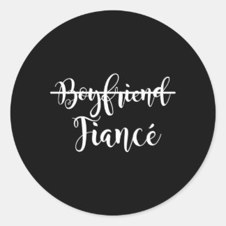 Mens Boyfriend Future Husband Present Couple Classic Round Sticker