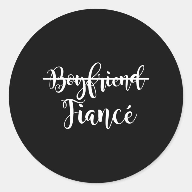 Mens Boyfriend Future Husband Present Couple Classic Round Sticker (Front)