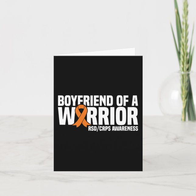 Mens Boyfriend of a Warrior Orange Ribbon RSDCRPS  Card (Front)