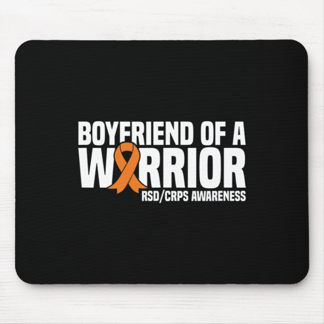 Mens Boyfriend of a Warrior Orange Ribbon RSDCRPS  Mouse Pad (Front)