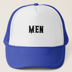 Men's Boys Nice Cool Handsome White and Royal  Trucker Hat
