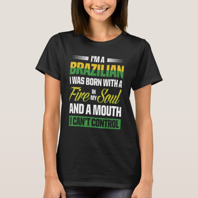 Mens Brazil Proud Brazilians Brazilian Roots Ameri T-Shirt (Front)