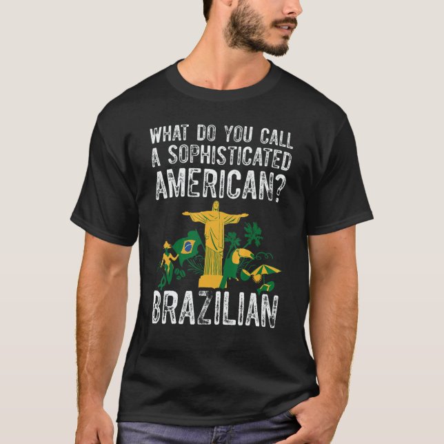 Mens Brazil Proud Brazilians Brazilian Roots Ameri T-Shirt (Front)