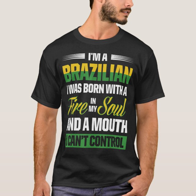 Mens Brazil Proud Brazilians Brazilian Roots Ameri T-Shirt (Front)