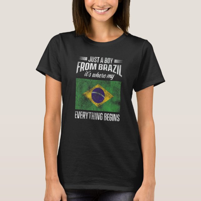 Mens Brazil Proud Brazilians Brazilian Roots Ameri T-Shirt (Front)