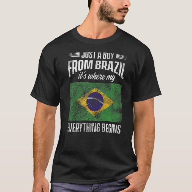 Mens Brazil Proud Brazilians Brazilian Roots Ameri T-Shirt (Front)