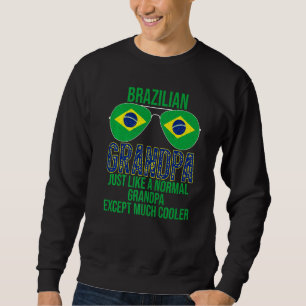 Mens Brazilian Grandpa Brazil Flag Sunglasses Fath Sweatshirt