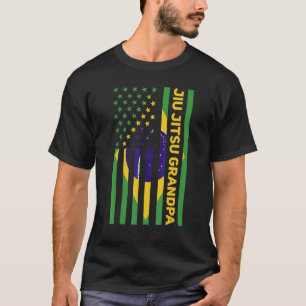 Mens Brazilian Jiu Jitsu Grandpa American Flag Bjj T-Shirt