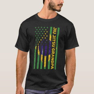 Mens Brazilian Jiu Jitsu Grandpa American Flag Bjj T-Shirt