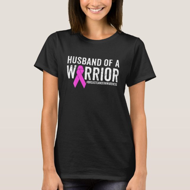 Mens Breast Cancer Husband Awareness Husband Of A T-Shirt (Front)
