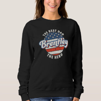 Mens Brentley Best Dad Hero US Flag Personalised F Sweatshirt