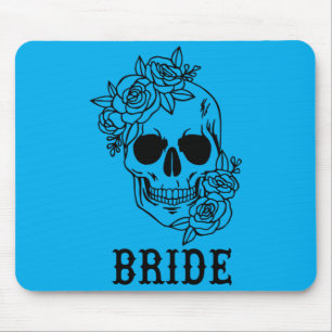Mens Bride Groom Floral Skull Halloween Wedding Mouse Pad
