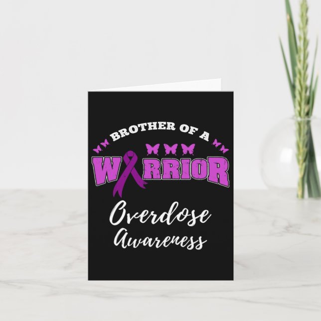 Mens Brother Of A Warrior Overdose Awareness  Card (Front)