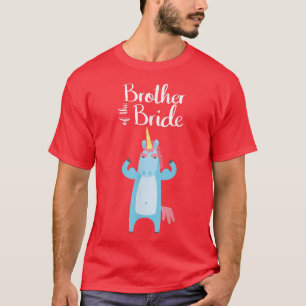 Mens Brother Of The Bride Unicorn Bachelor Wedding T-Shirt