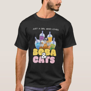 Mens Bubble Tea And Cat Gift For Boba Tea And Cat T-Shirt