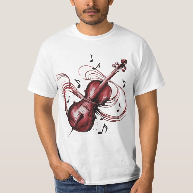 Men's budget-friendly abstract violin T-Shirt (Front)