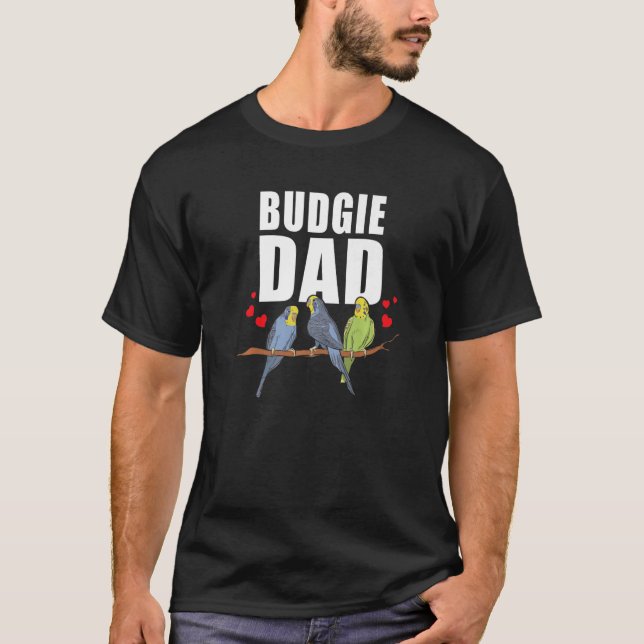 Mens Budgie Owner Cute Bird  Parakeet Budgie Dad T-Shirt (Front)