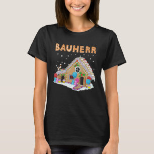 Mens Builder Gingerbread House Christmas T-Shirt