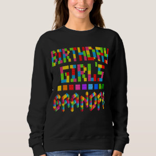 Mens Building Brick Block Grandpa Of Birthday Girl Sweatshirt