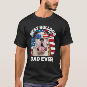 Mens Bulldog Dad American Flag   English Bulldog D T-Shirt