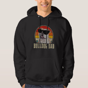 Mens Bulldog Dad Vintage Sunglasses Dog English B Hoodie