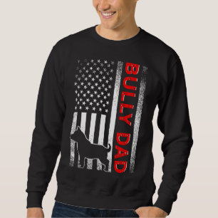 Mens Bully Or Pitbull Dog Dad Vintage American Fla Sweatshirt