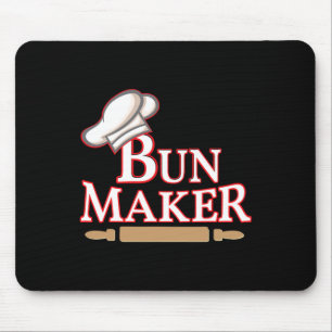 Men's Bun Maker Halloween Couple Costumes Mouse Pad