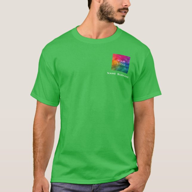Men's Business Your Logo Here Promotional Employee T-Shirt (Front)
