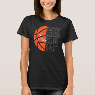 Mens Busy Raising Ballers Basketball Dad T-Shirt