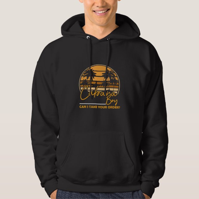Mens Cabana Boy Beach Pool Cruise Vacation Party Hoodie (Front)