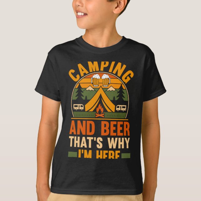 Mens camping beer camp life forest camper T-Shirt (Front)