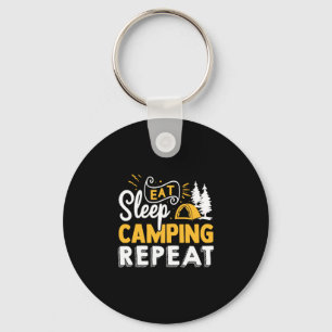 Mens camping bonfire camp life forest camper key ring