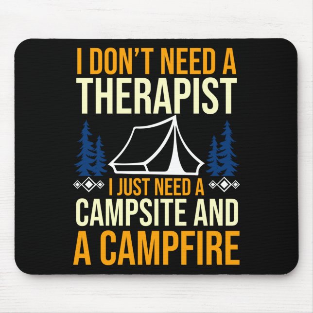 Mens camping bonfire camp life forest camper mouse pad (Front)