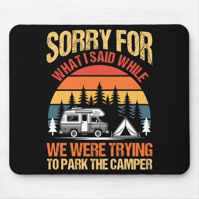 Mens camping bonfire camp life forest camper mouse pad (Front)