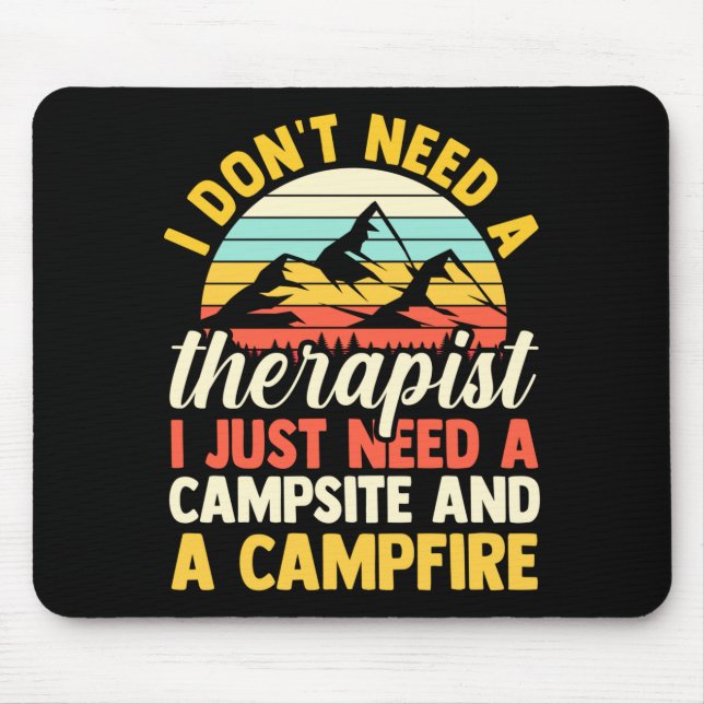 Mens camping bonfire camp life forest camper mouse pad (Front)