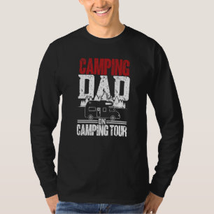Mens Camping Dad On Tour Camper Caravan Camping T-Shirt