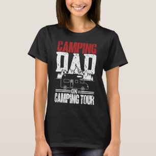 Mens Camping Dad On Tour  Camper Caravan  Camping T-Shirt