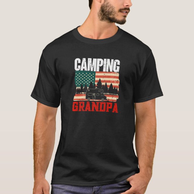 Mens Camping Grandpa Camper Caravan Camping 7 T-Shirt (Front)