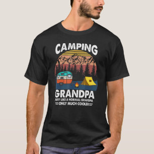 Mens Camping Grandpa Camper Retro Papa Outdoors Fo T-Shirt