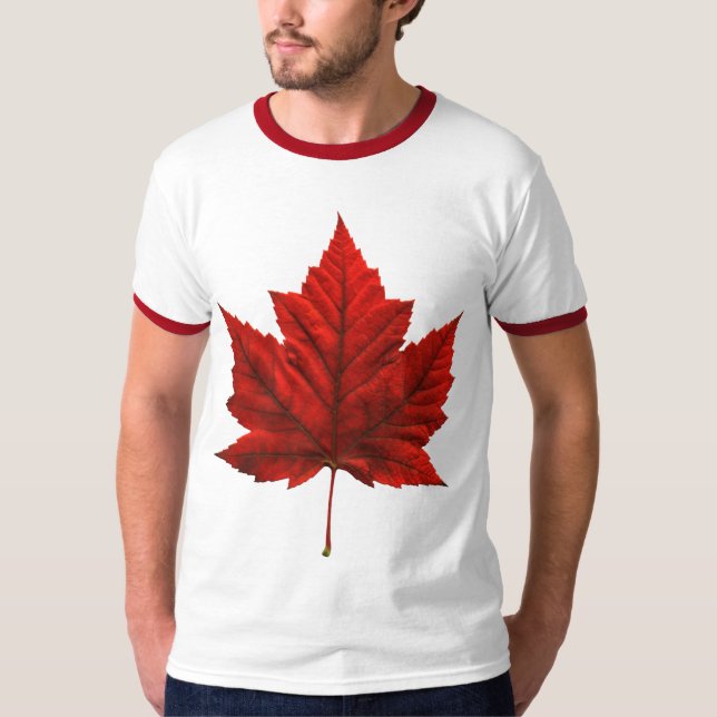 Men's Canada Flag Ringer T-shirt Souvenir Shirt (Front)