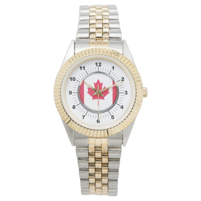 Men's Canada Flag Two-Tone Bracelet Watch (Front)