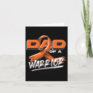 Mens Cancer Warrior Orange Ribbon Dad Leukaemia Aw Card