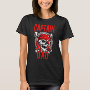 Mens Captain Dad Ghost Halloween Fan Ghosts Pirat T-Shirt