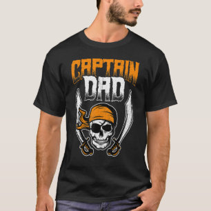 Mens Captain Dad Halloween Pirate Ghosts Spooky Ha T-Shirt