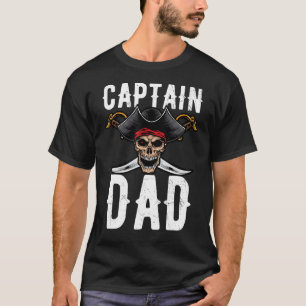 Mens Captain Dad Halloween Pirate Ghosts Spooky Ha T-Shirt