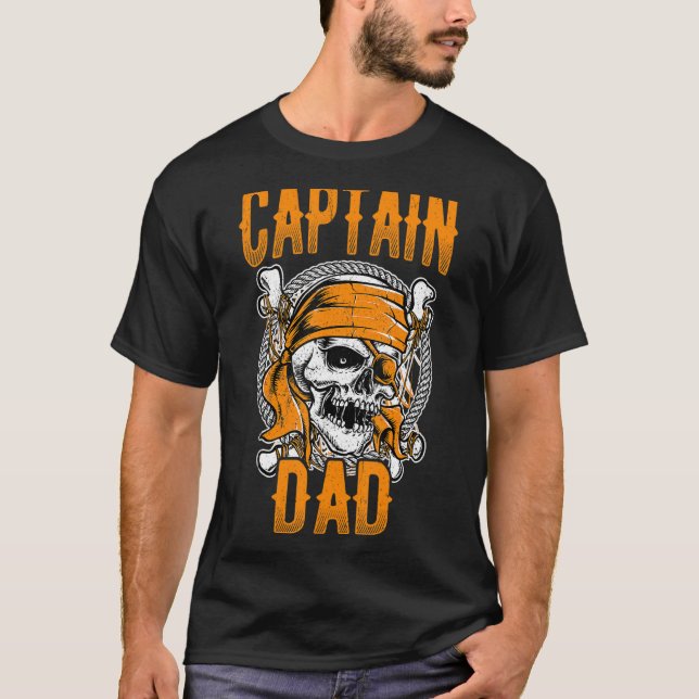 Mens Captain Dad Halloween Spooky  Idea Pirate 1 T-Shirt (Front)