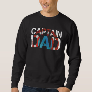Mens Captain Dad Hero  Held Papa Father's Day  202 Sweatshirt
