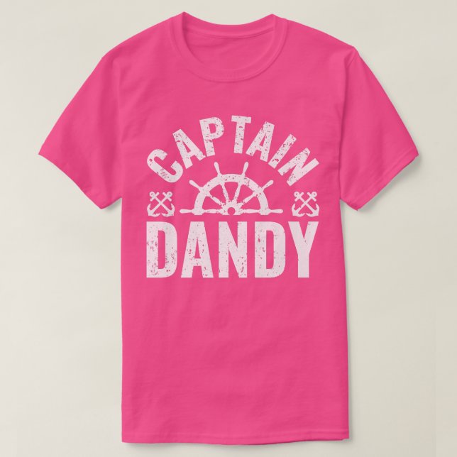Mens Captain Dandy Boat Owner Lake Boating Father' T-Shirt (Design Front)