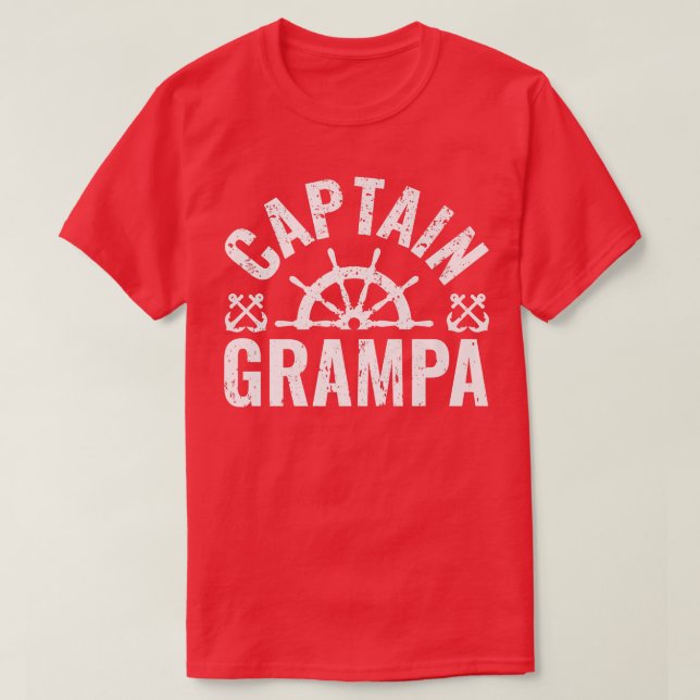Mens Captain Grampa Boat Owner Lake Boating Father T-Shirt (Design Front)