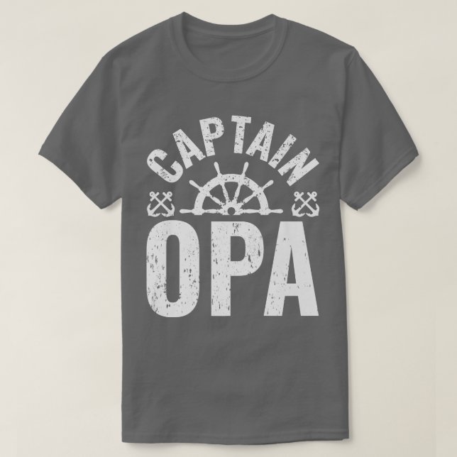 Mens Captain Opa Boat Owner Lake Boating Father's  T-Shirt (Design Front)